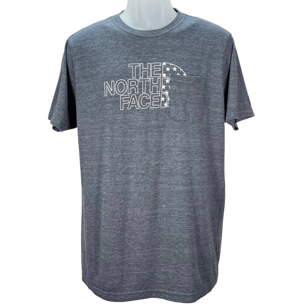 The North Face | Slim Fit Gray Heather Crewneck Pocket S/S T-Shirt | Men’s Large